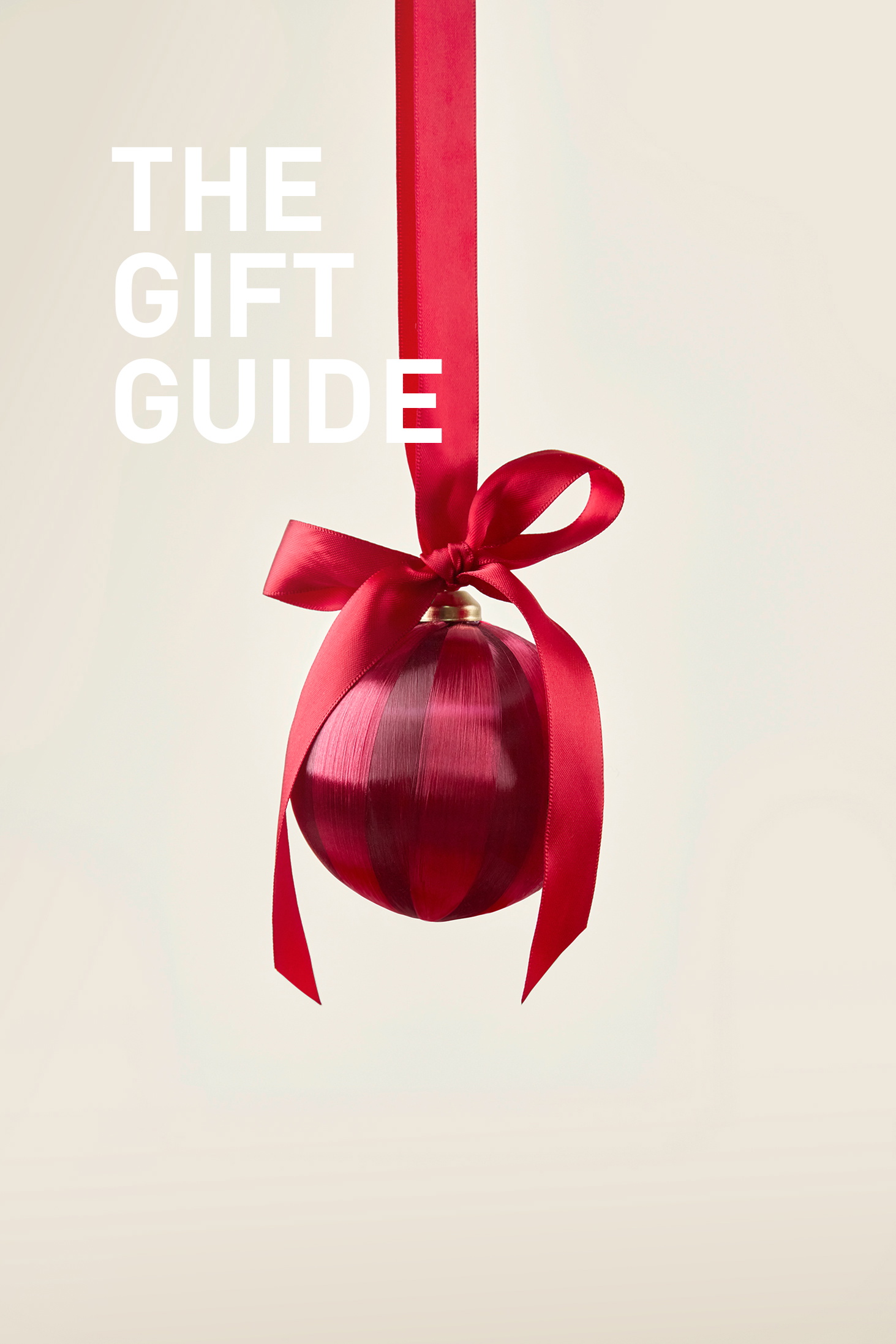 Christmas ornament against a beige background.