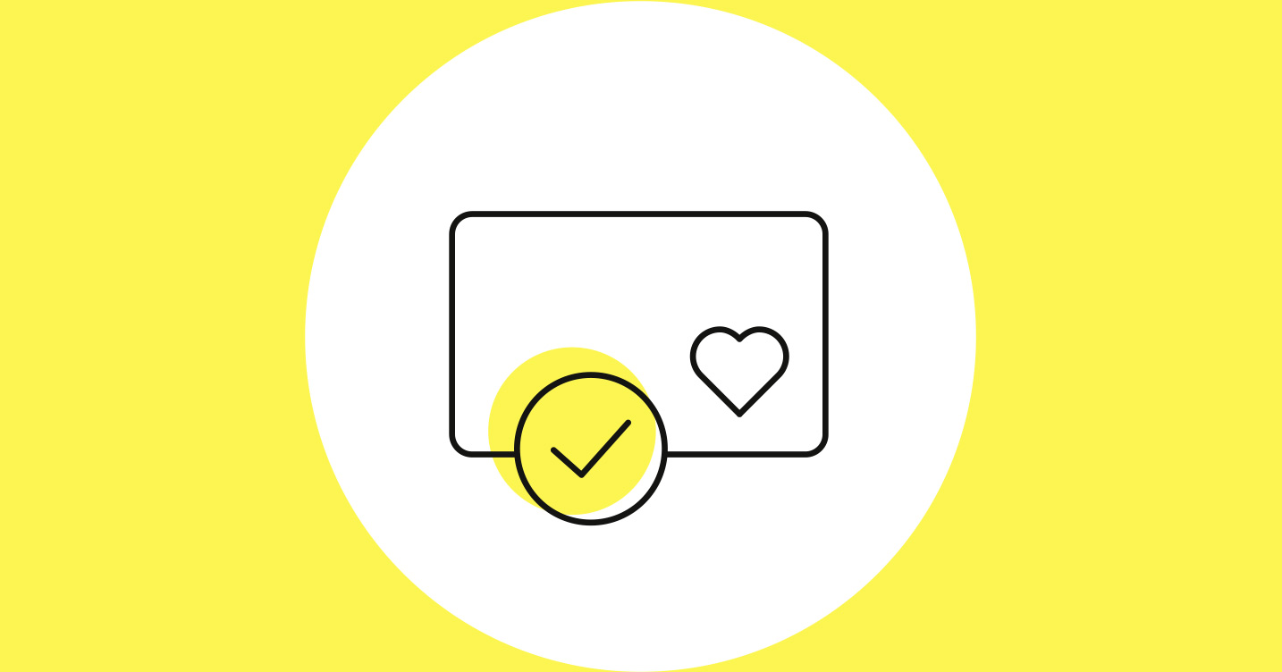 A yellow symbol with a handshake