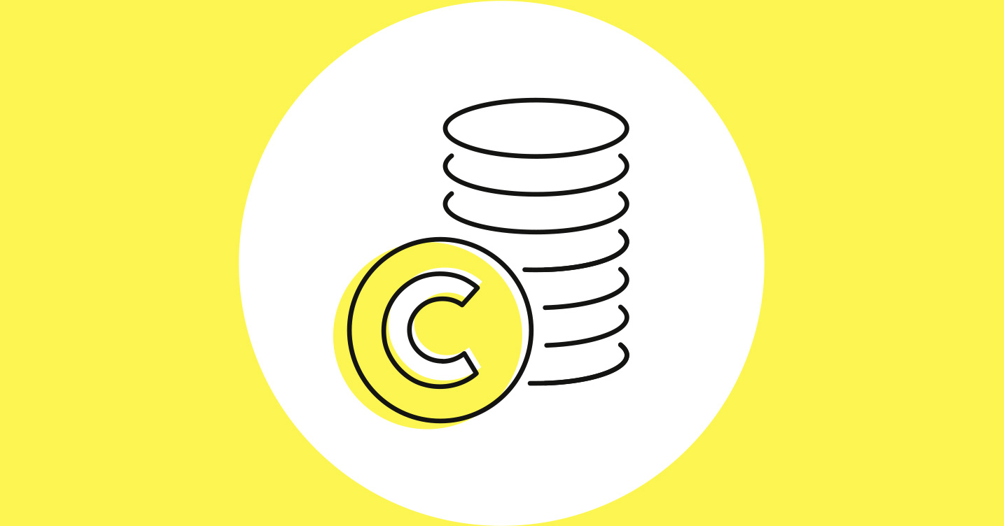 A yellow symbol with a handshake