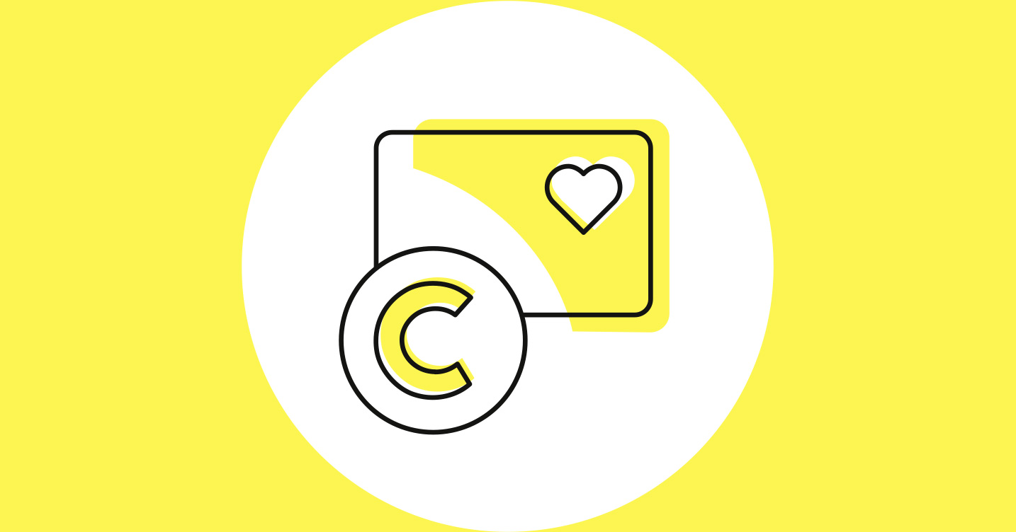 A yellow symbol with a handshake