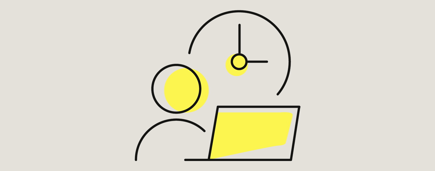 A yellow symbol with a handshake