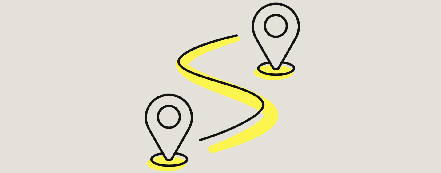 A yellow symbol with a handshake
